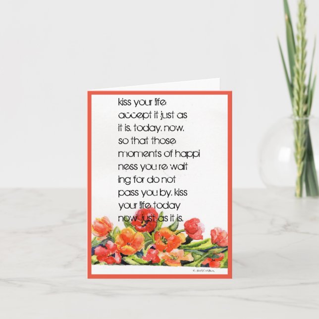 De Remerciements Carte pliée "Embrassez votre vie" (Devant)