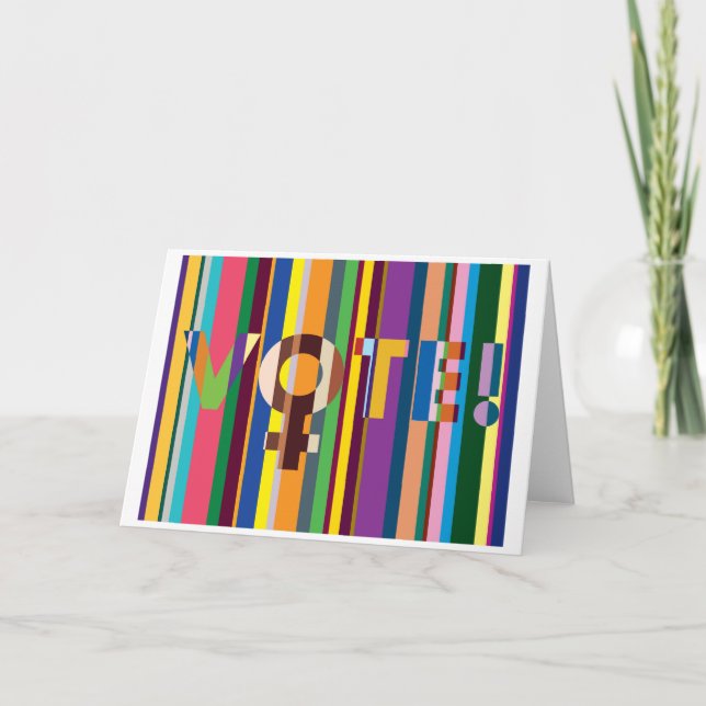 De Remerciements Carte pliée - "Les femmes décideront" (VOTE !) (Devant)