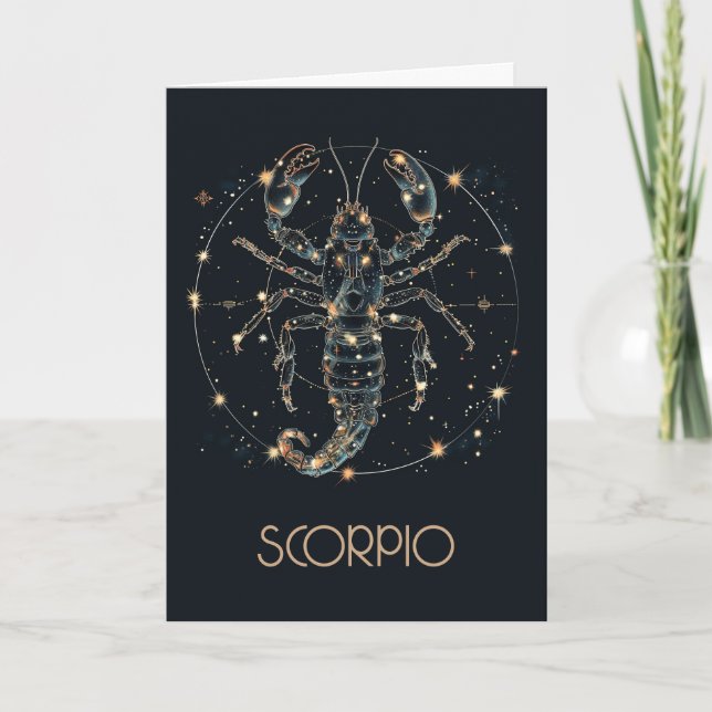 De Remerciements Carte pliée Scorpio Zodiac Constellation (Devant)