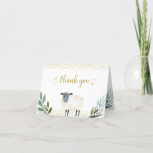 De Remerciements Carte pliée Sweet Little Lamb Greenery