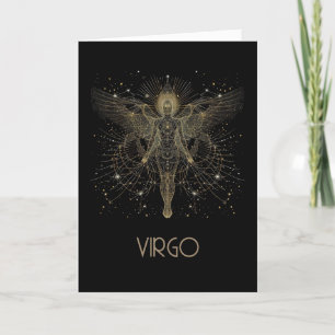 De Remerciements Carte pliée Virgo Zodiac Constellation