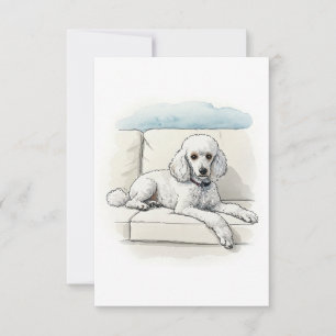De Remerciements Carte Poodle Note