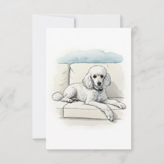 De Remerciements Carte Poodle Note