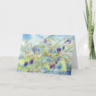 De Remerciements Carte pour notes blanc Blackberries