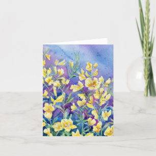 De Remerciements carte pour notes blanc "Pois doux jaune sauvage"