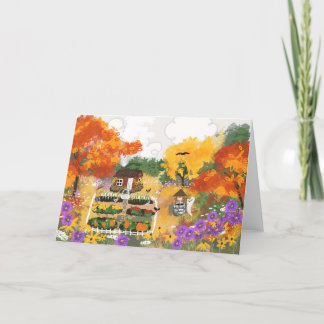 De Remerciements Carte pour notes d'automne plié