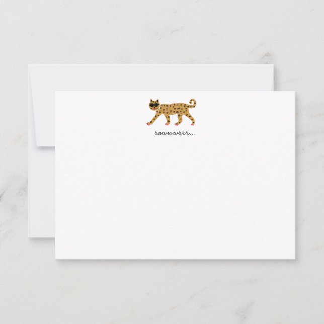 De Remerciements Carte pour notes plat Cheetah (Devant)