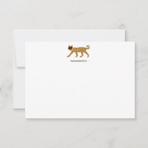 De Remerciements Carte pour notes plat Cheetah