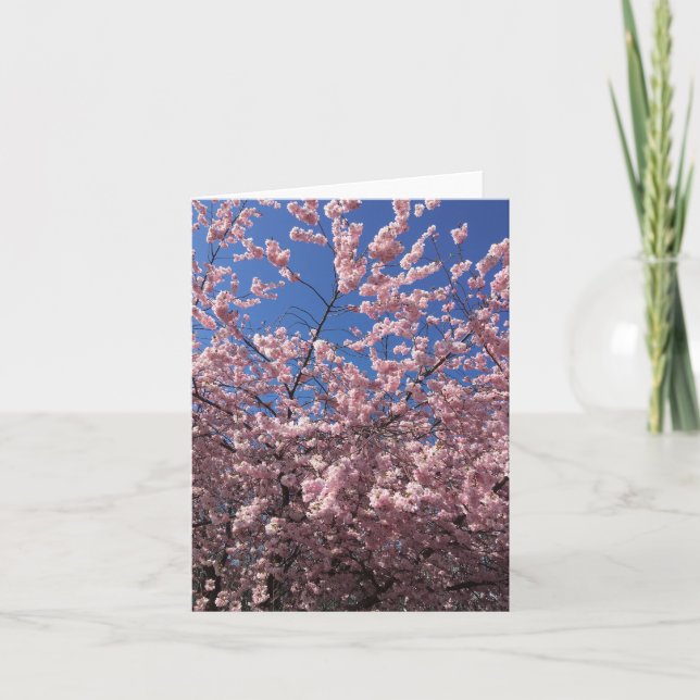 DE REMERCIEMENTS CARTE POUR NOTES PLIÉ - PRINTEMPS ROSE (Devant)