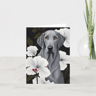 De Remerciements Carte pour notes plié Weimaraner tropical