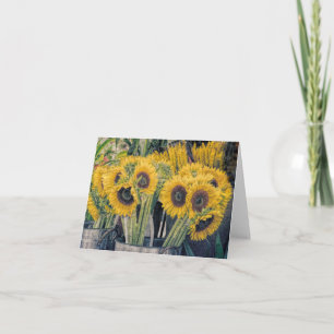 De Remerciements Carte pour notes : Tournesols à vendre