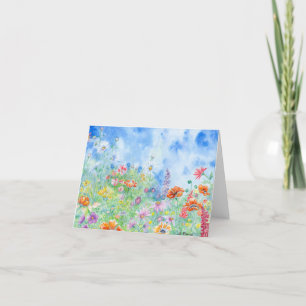 De Remerciements Carte pour notes vierge fleur sauvage