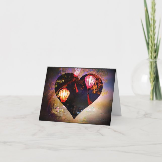 De Remerciements Carte pour notes vietnamien plié à lanterne (Devant)