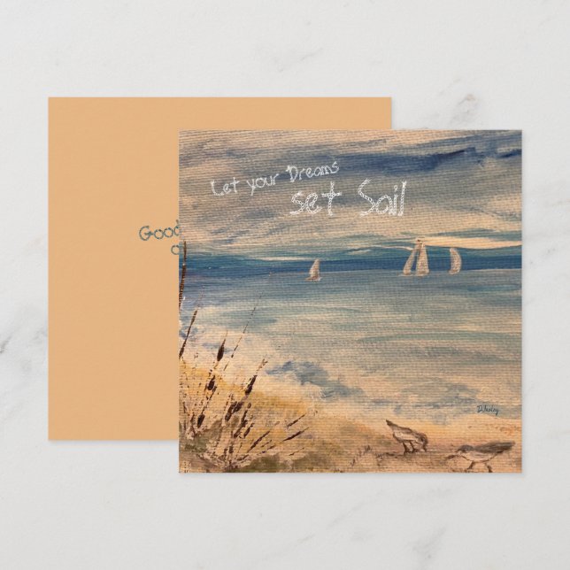 De Remerciements Carte pour notes voilier (Devant / Derrière)