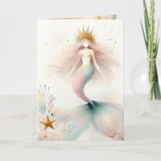De Remerciements Carte princesse Boho Mermaid (Devant)