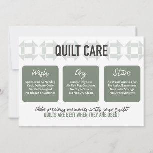 De Remerciements Carte Quilt Care - Design moderne - Sage Green