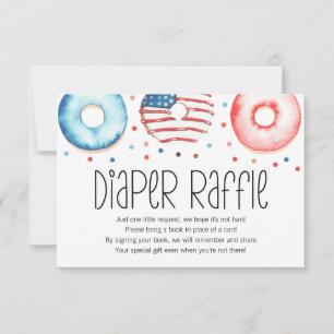 De Remerciements Carte Raffle Patriotic Donut Baby Sprinkl Diaper