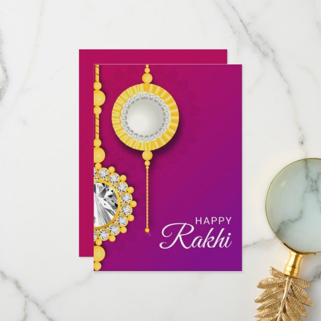 De Remerciements Carte Rakhi pour frère (Devant/Arrière en situation)