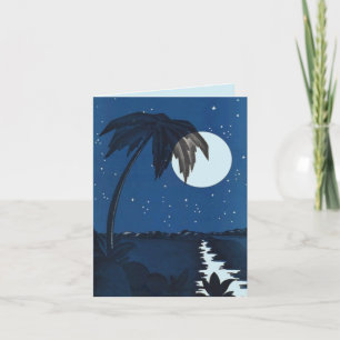 De Remerciements Carte rétro bleue tropicale hawaïenne Mahalo !