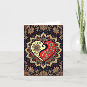 De Remerciements Carte romantique Yin-yang Heart Mandala Love