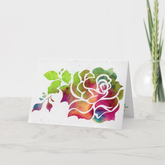 De Remerciements Carte Rose-Folded 5x7 po. (Devant)