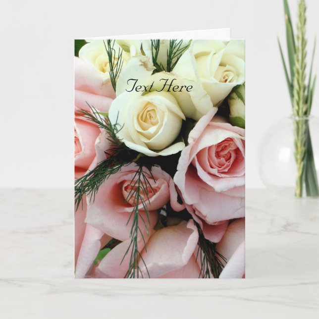 De Remerciements Carte Rose Mariage (Devant)