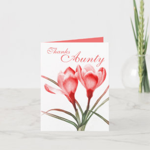 De Remerciements Carte rose rouge Crocus "Merci Tante"