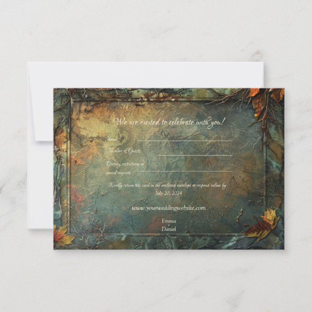De Remerciements Carte RSVP Hobbiton Haven Wedding (Devant)