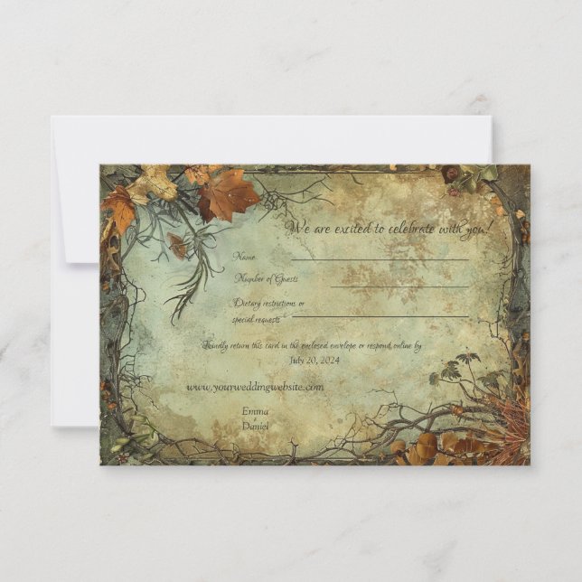 De Remerciements Carte RSVP Hobbiton Haven Wedding (Devant)