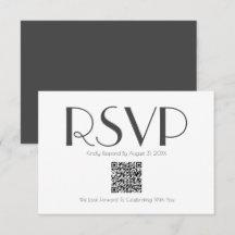 Carte RSVP minimaliste Retro Inspiré QR Code