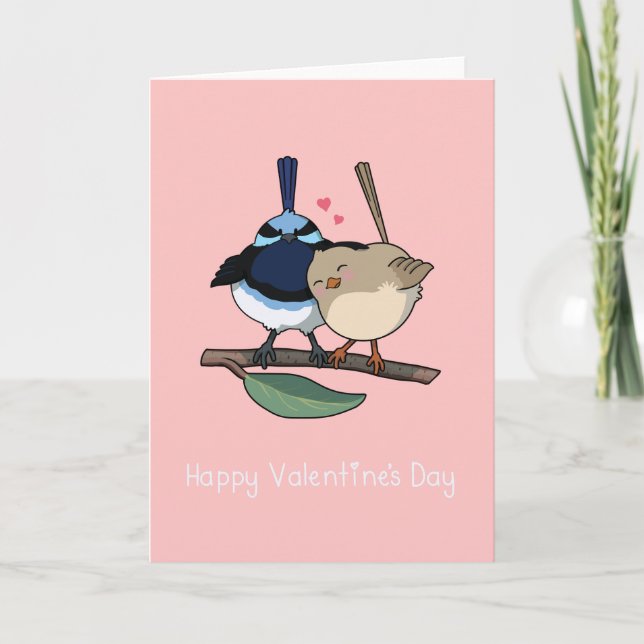 De Remerciements Carte Saint Valentin Fairy-Wren style Kawaii (Devant)