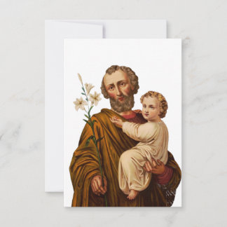De Remerciements Carte Sainte Art Sacré Saint Joseph avec Jésus