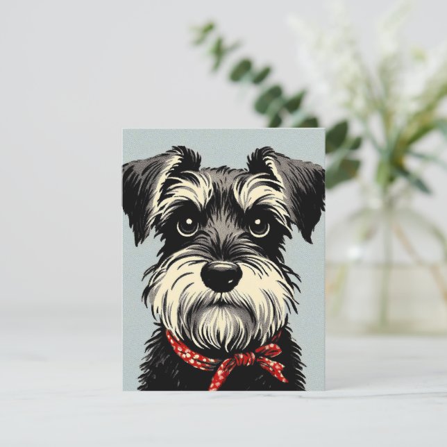 De Remerciements Carte Schnauzer (Debout devant)
