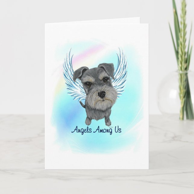 De Remerciements Carte Schnauzer Angel Dog Pet Love Sympathy Card (Devant)