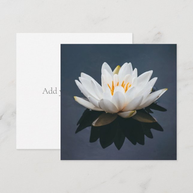 De Remerciements Carte simple: LOTUS SUR L'EAU (Devant / Derrière)