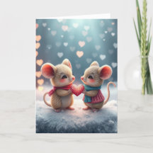 Carte souris romantique