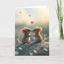 Carte souris romantique