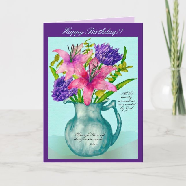 De Remerciements Carte spirituelle d'anniversaire (Devant)