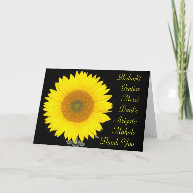 De Remerciements Carte Sunflower (Devant)