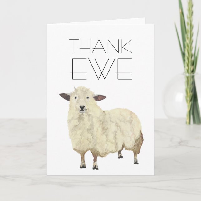 De Remerciements Carte "THANK EWE" (Devant)