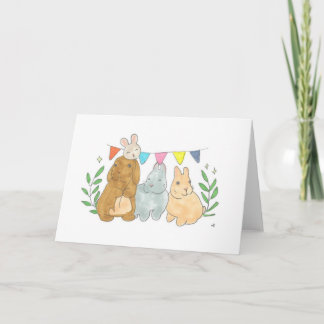 De Remerciements Carte Trois Bunnies