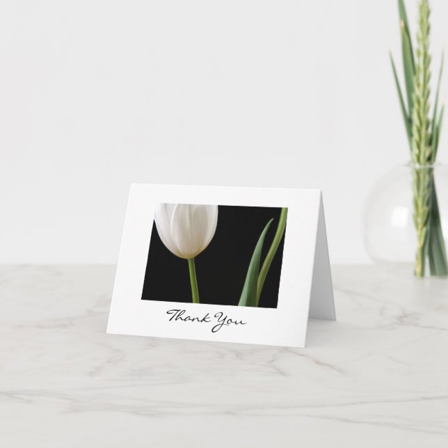 De Remerciements Carte Tulipe Blanche (Devant)