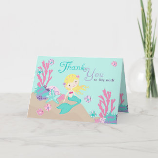 De Remerciements Carte TY 2 Blonde Little Mermaid
