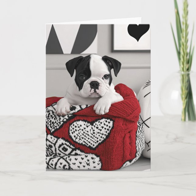 De Remerciements Carte Valentine Bulldog (Devant)