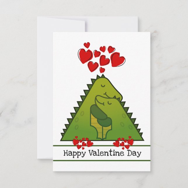 De Remerciements Carte Valentine Dinosaur Couple (Devant)