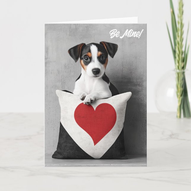 De Remerciements Carte Valentine Jack Russell Puppy (Devant)