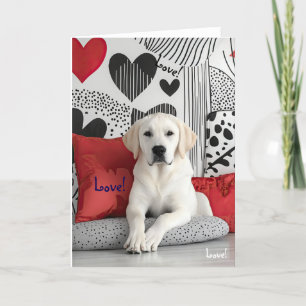De Remerciements Carte Valentine jaune Labrador