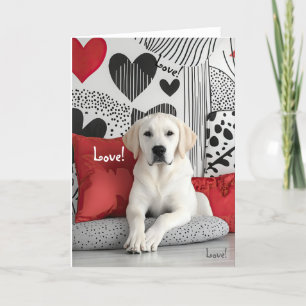 De Remerciements Carte Valentine jaune Labrador
