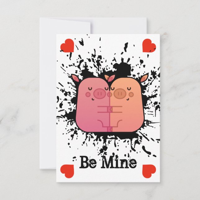De Remerciements Carte Valentine Piggies Valentine (Devant)