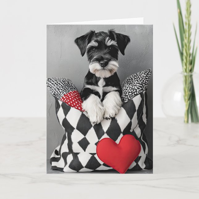 De Remerciements Carte Valentine Schnauzer Puppy (Devant)